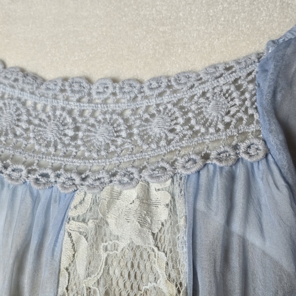 Fantazia 100% Silk Ombre Sheer Lace Fairycore Balletcore Whimsy Tunic Top Size M - Picture 5 of 10